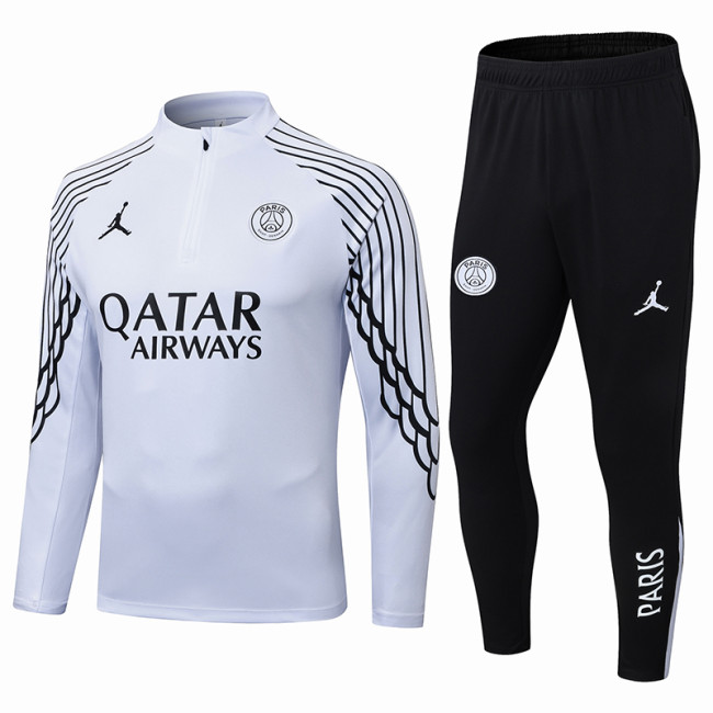 2025-26 Mens PSG Paris white half pull Tracksuit suit