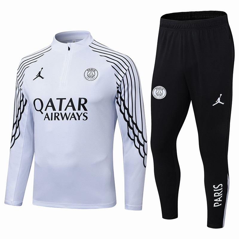 2025-26 Mens PSG Paris white half pull Tracksuit suit