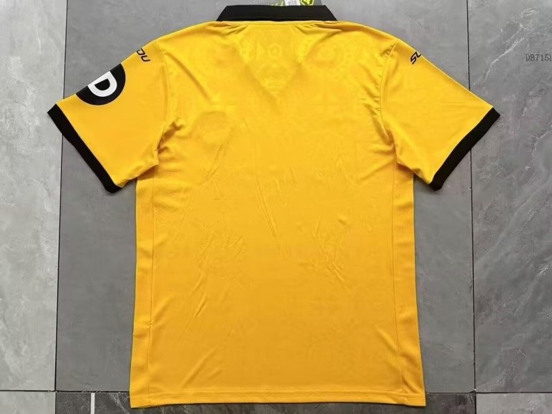 2025-26 Mens Wolves home yellow Fans Soccer Jersey