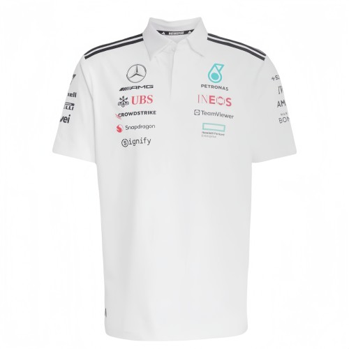 2025 F1 Mercedes White Polo Racing Suit(有领)