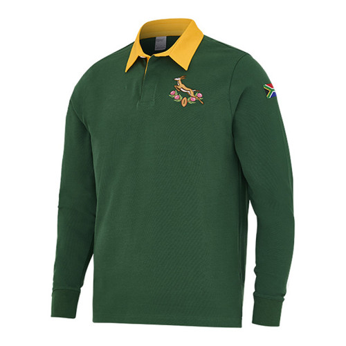 2025 South Africa Home green Rugby  Long Sleeve Jersey