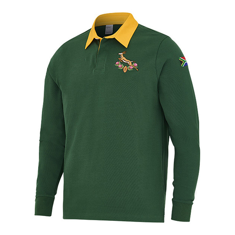 2025 South Africa Home green Rugby  Long Sleeve Jersey