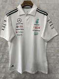 2025 F1 Mercedes White Polo Racing Suit(有领)