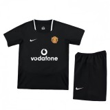 2003-04 Kids  Manchester United away black soccer jersey