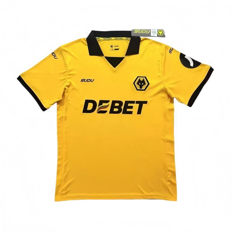 2025-26 Mens Wolves home yellow Fans Soccer Jersey