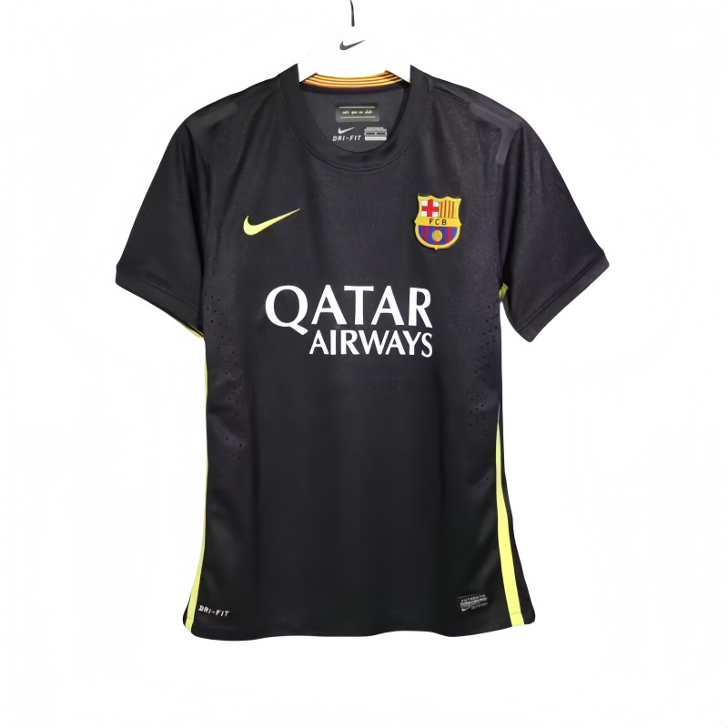 Mens Retro Barcelona Third away black soccer Jersey 2013-14