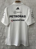 2025 F1 Mercedes White Polo Racing Suit(有领)