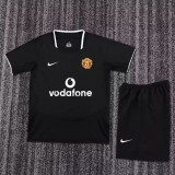 2003-04 Kids  Manchester United away black soccer jersey