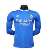 2025-26 Mens Real Madrid Third away blue  Player Long sleeve Soccer Jersey