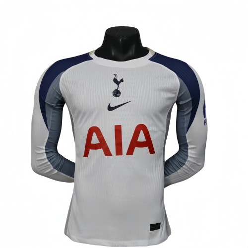 2025-26 Mens Tottenham Hotspur white  Player  home Long Sleeve   Soccer Jersey