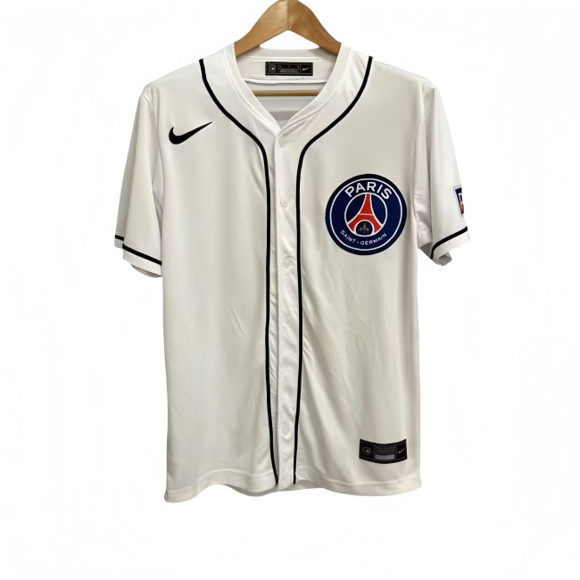 2025-26 Mens psg white baseball uniform jersey