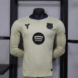 2025-26 Mens Barcelona away  Long Sleeve Player version  soccer jersey