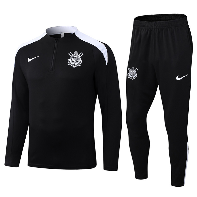2025-26 Mens Corinthians black Half pull Training Suit