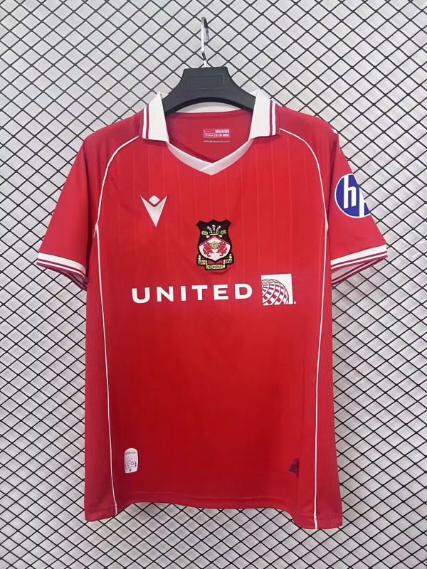 2025-26 Mens Wrexham FC home red soccer jersey