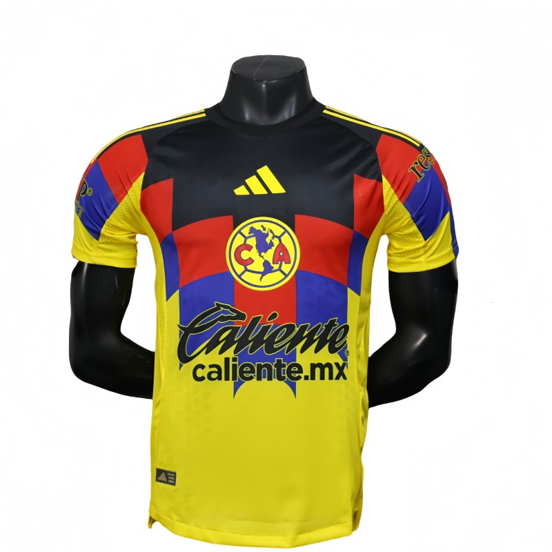 2025-26 Mens  Club America yellow home new Player Version Soccer Jersey