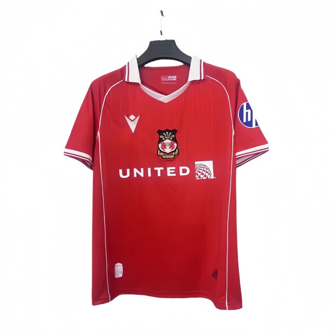 2025-26 Mens Wrexham FC home red soccer jersey