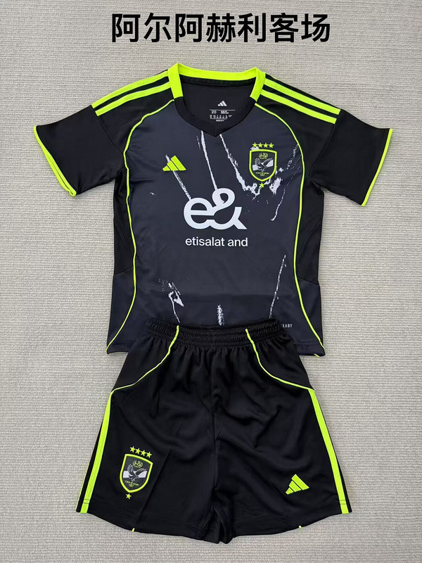 2025-26 Kids  AL AHLY SC away black Soccer Jersey