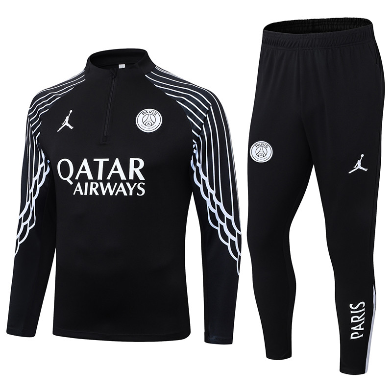 2025-26 Mens PSG Paris black half pull Tracksuit suit