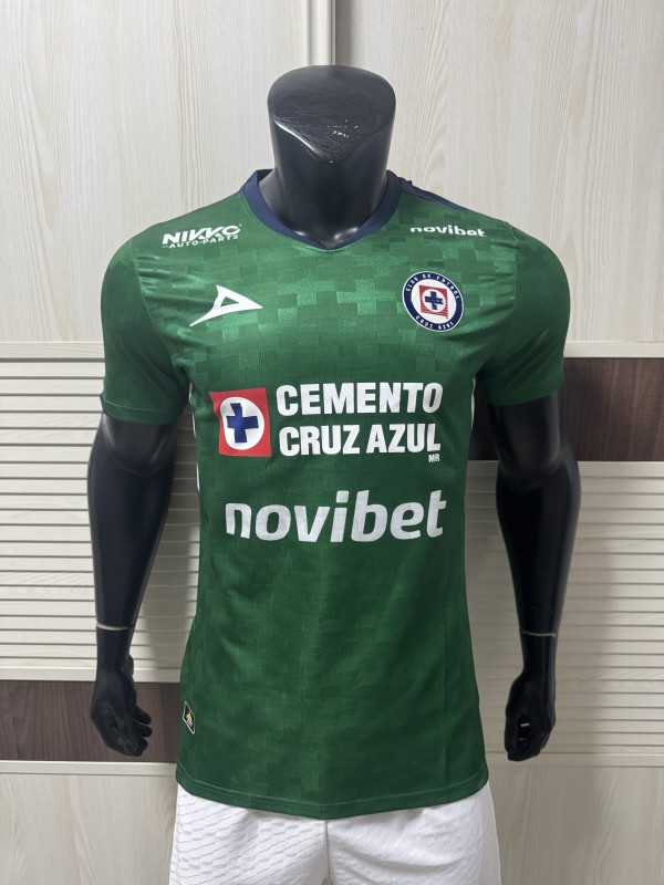 2025-26 Mens Cruz Azul  Player version Green soccer Jersey