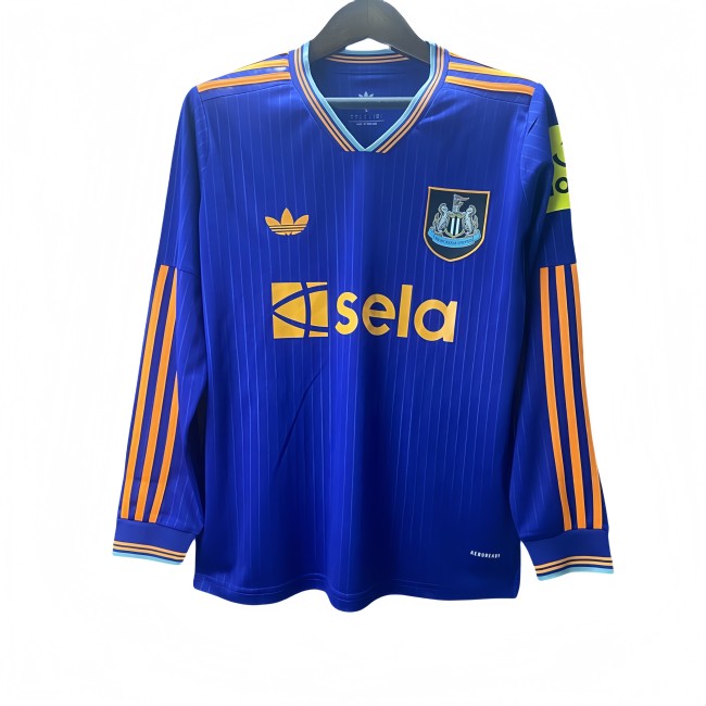 2025-26 Mens Newcastle Third away blue  Long Sleeve Jersey
