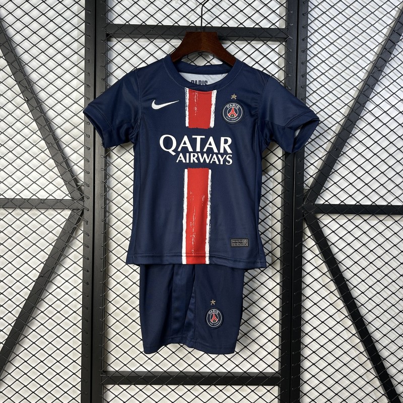 2024-25  Kids PSG home soccer jersey（Have One Stars⭐)