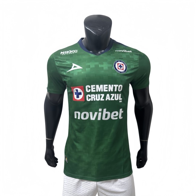 2025-26 Mens Cruz Azul  Player version Green soccer Jersey