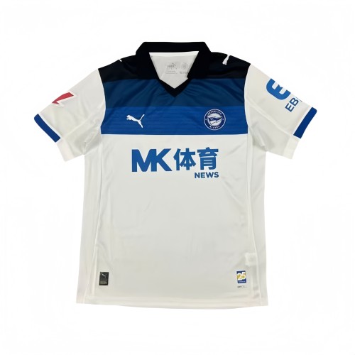 2025-26 Mens Deportivo Alaves away white  soccer jersey