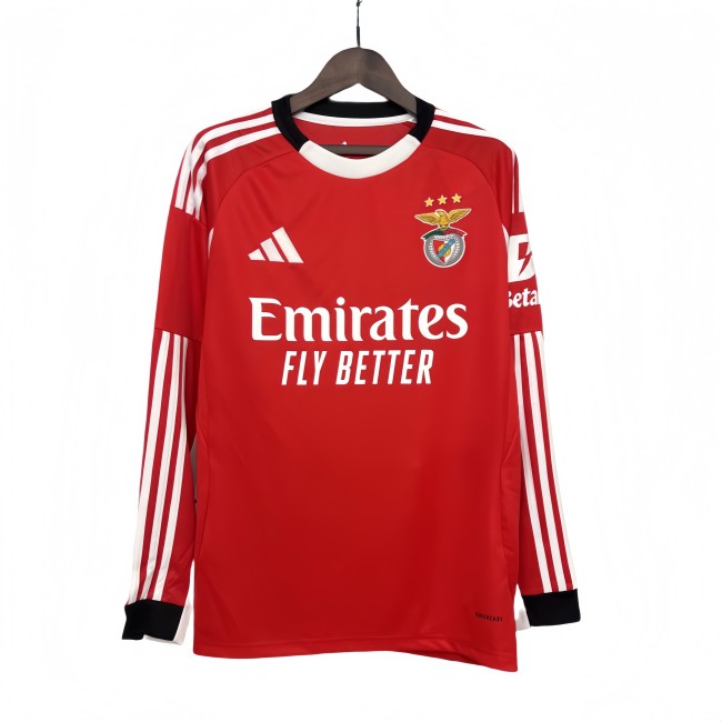 2025-26 Men's  Benfica  Home red  Long Sleeve soccer jersey