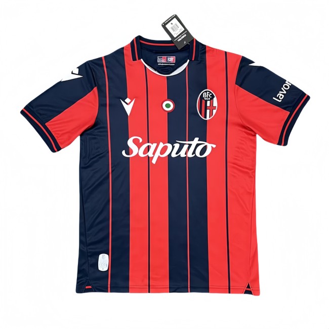 2025-26 Mens Bologna Home red blue Soccer Jersey