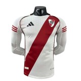 2025-26 Mens River Plate home Player Version  Long Sleeve  Jersey