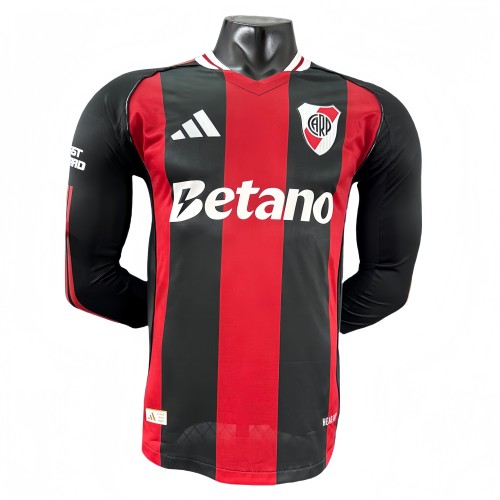 2025-26 Mens River Plate away Player Version  Long Sleeve  Jersey