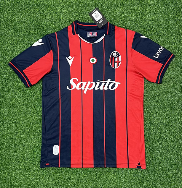 2025-26 Mens Bologna Home red blue Soccer Jersey