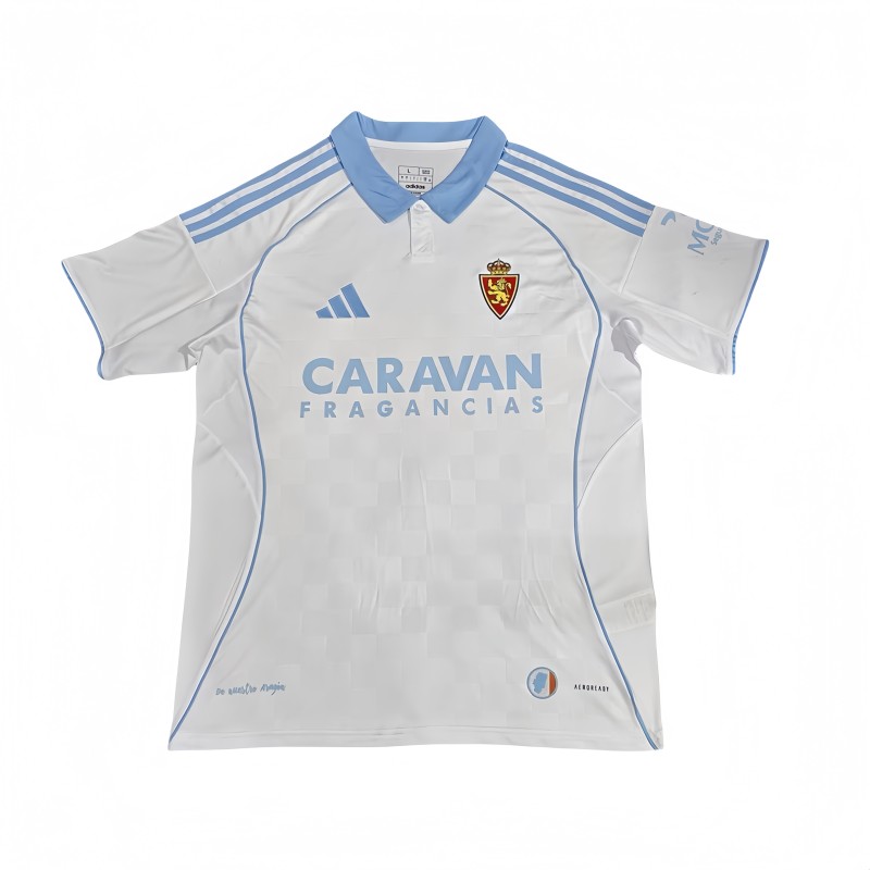 2025-26 Mens Zaragoza home white soccer jersey