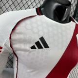 2025-26 Mens River Plate home Player Version  Long Sleeve  Jersey