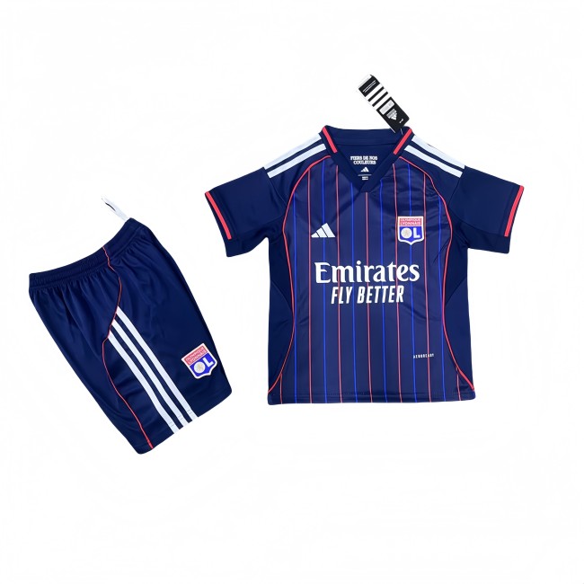 2025-26 Kids Lyon blue away Soccer Jersey
