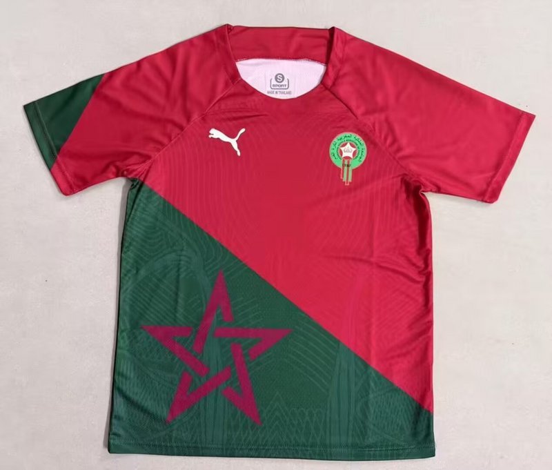 2025-26 Mens Morocco Special Edition red green  soccer Jersey