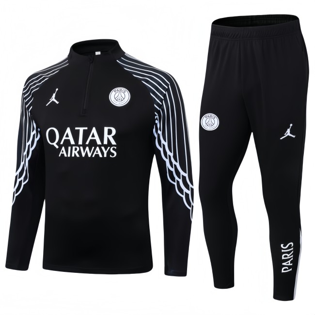 2025-26 Kids PSG black Half Pull Training suit