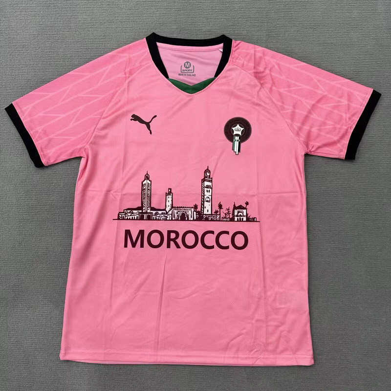 2025-26 Mens Morocco Special Edition pink  soccer Jersey