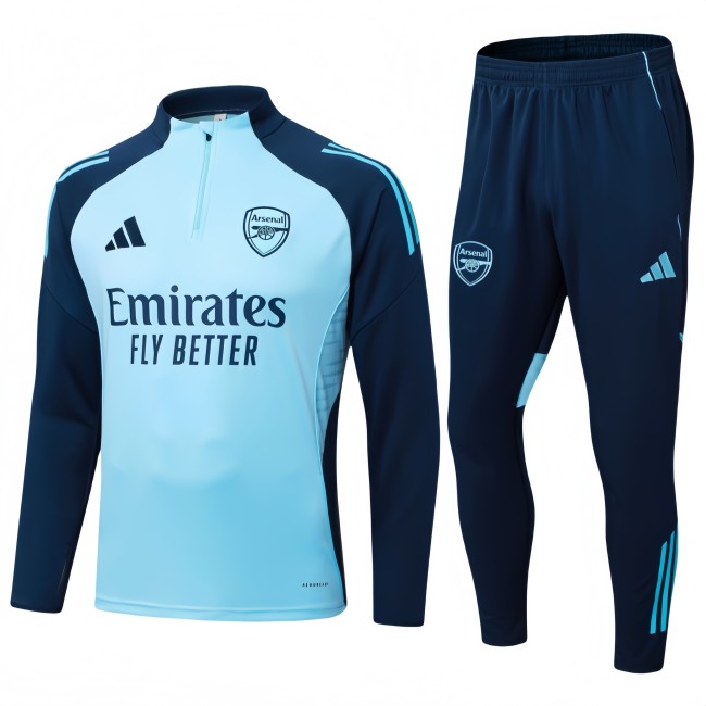 2025/26 Kids New Mens  Arsenal baby blue Half-pull Training suit