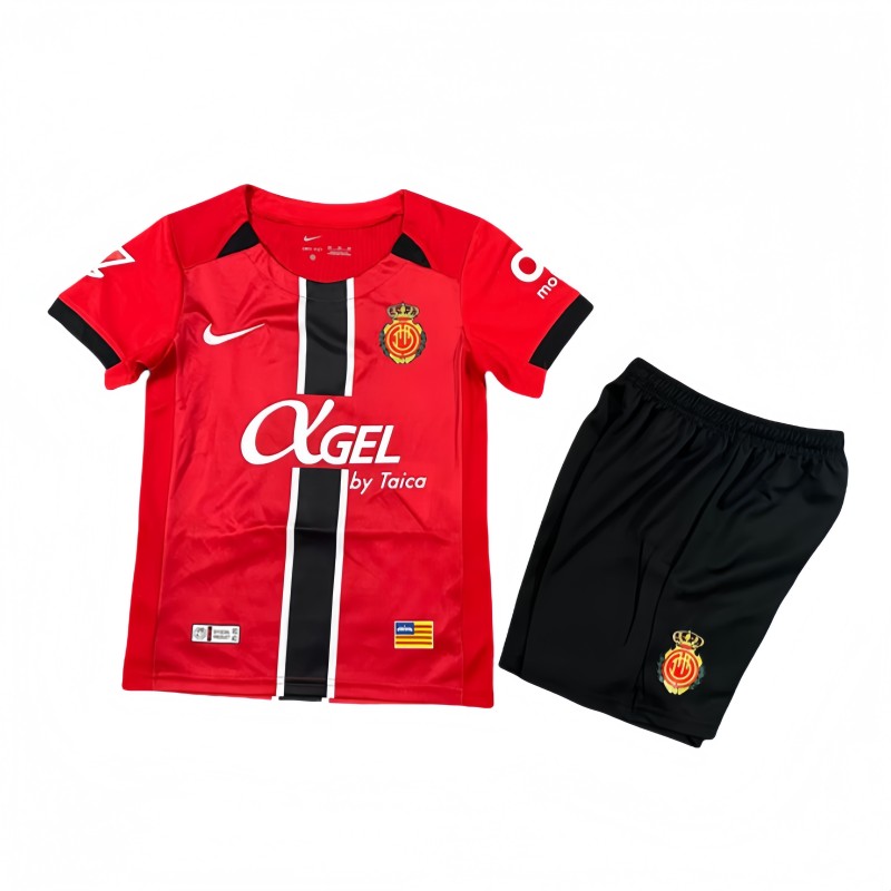 2025-26 Kids  Mallorca home red Fans Soccer Jersey