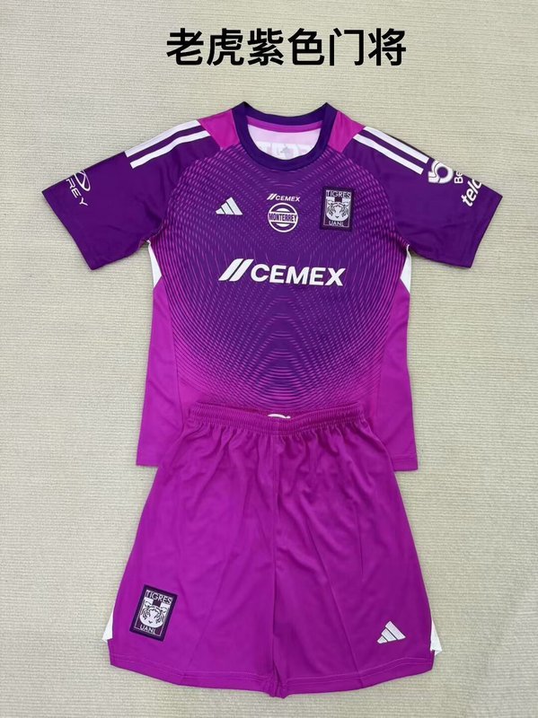 2025-26 Kids Tigres UANL  goalkeeper Purple soccer Jersey