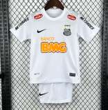2012-13 KIDS Santos Retro home white soccer jersey