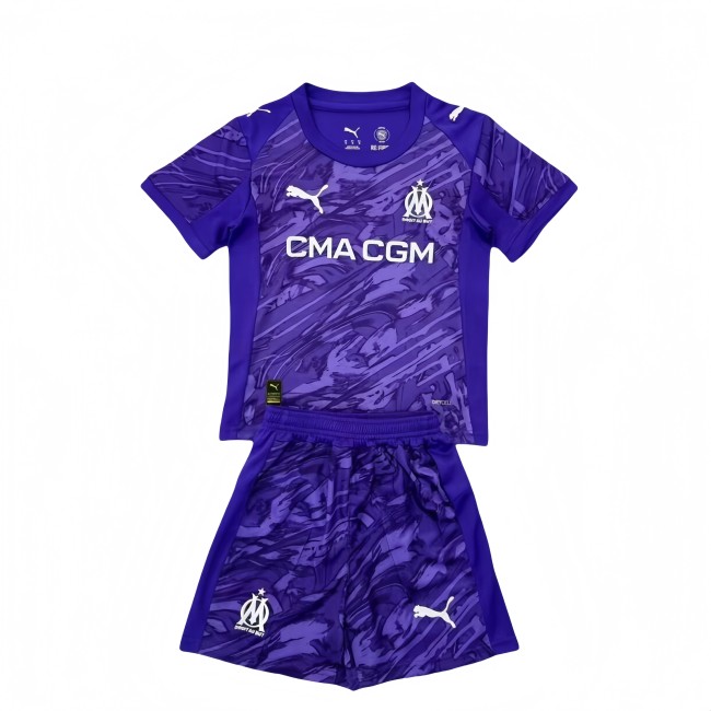 2025-26 Kids Marseille Goalkeeper Purple soccer jersey