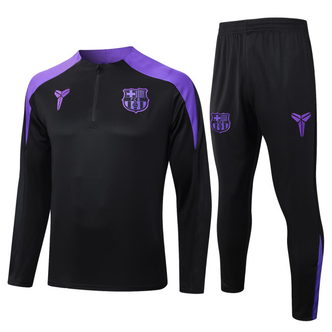 2025-26 Mens Barcelona black Half pull  Training  suit