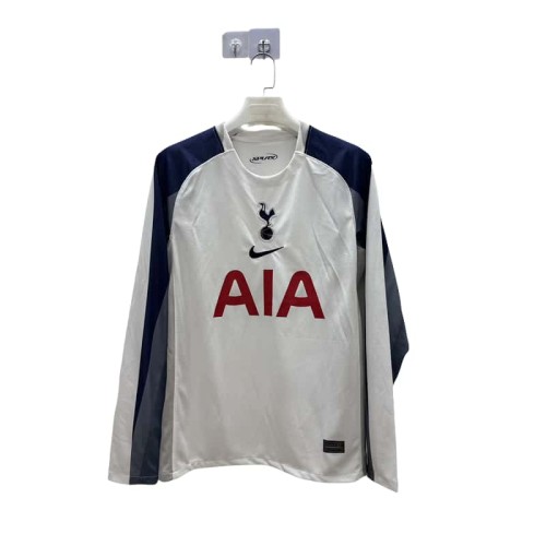 2025-26 Mens Tottenham Hotspur white  home Long Sleeve  Soccer Jersey