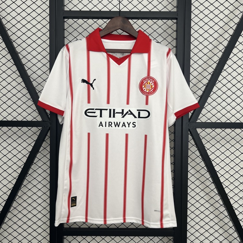 2025-26 Mens Girona home white soccer Jersey