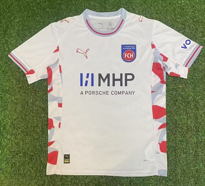 2025-26  Mens Heidenheim Third away white soccer jersey