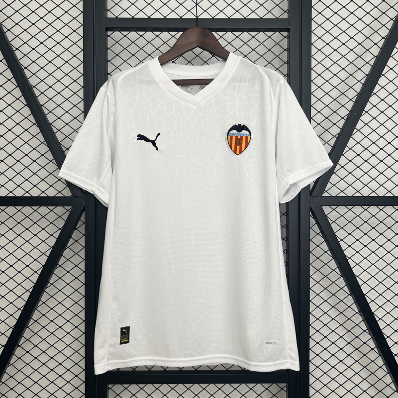 2025/26 Mens Valencia white Home soccer Jersey
