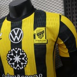 2025-26 Mens Ittihad home yellow  Player version soccer jersey