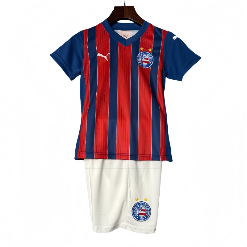 2025-26 Kids BaHia away red Fans Soccer Jersey